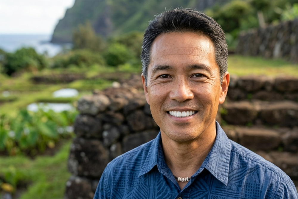 middle aged man with perfect teeth