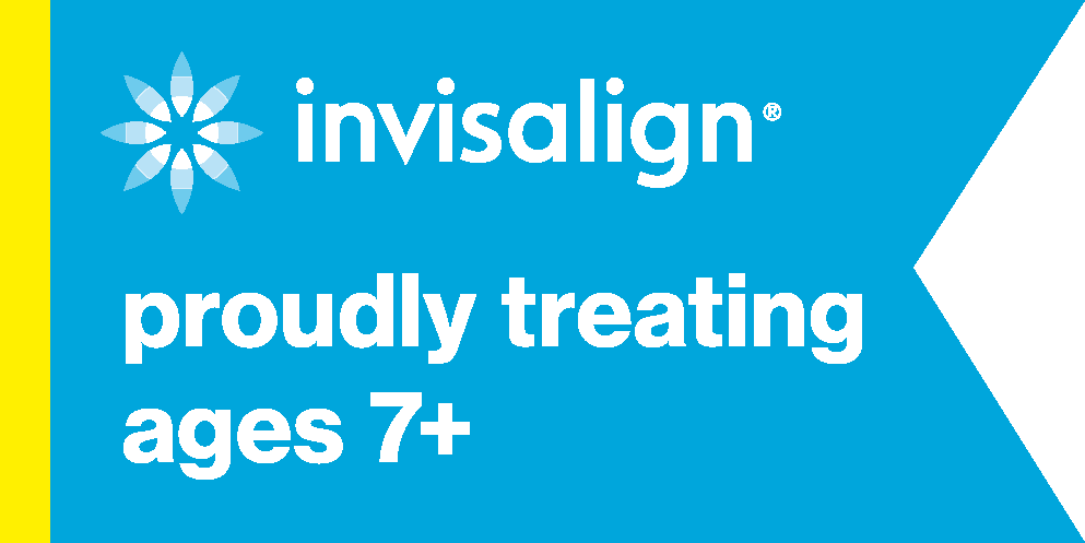 Invisalign treatment for ages 7 plus marketing badge